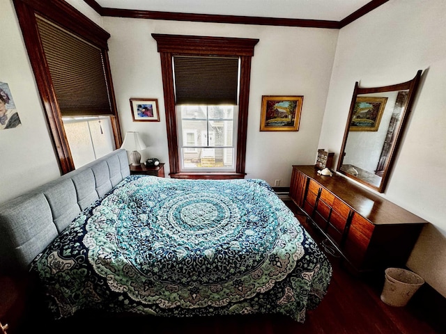 98 Pennacook St, Manchester, NH 03102 - bedroom with multiple windows, wood finished floors, and ornamental molding