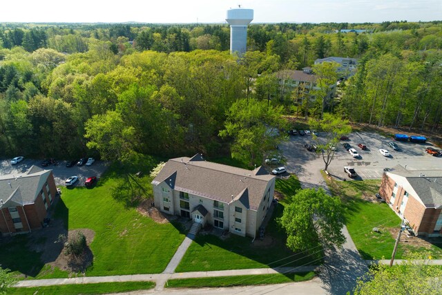 bird's eye view of a heavily wooded area