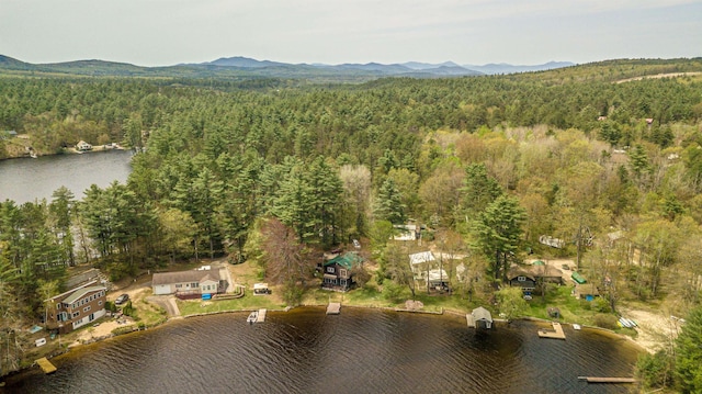59 Lake Rd, Wakefield, NH 03872 - aerial view of a heavily wooded area and a water and mountain view