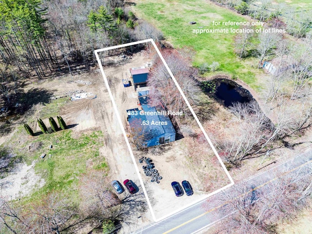 aerial view of property's location with property boundaries highlighted
