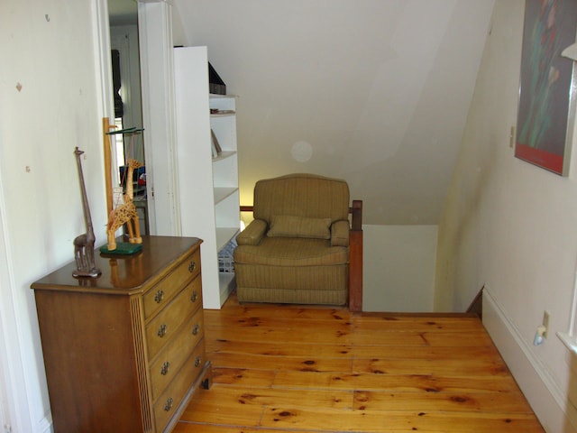 living area featuring light wood-type flooring