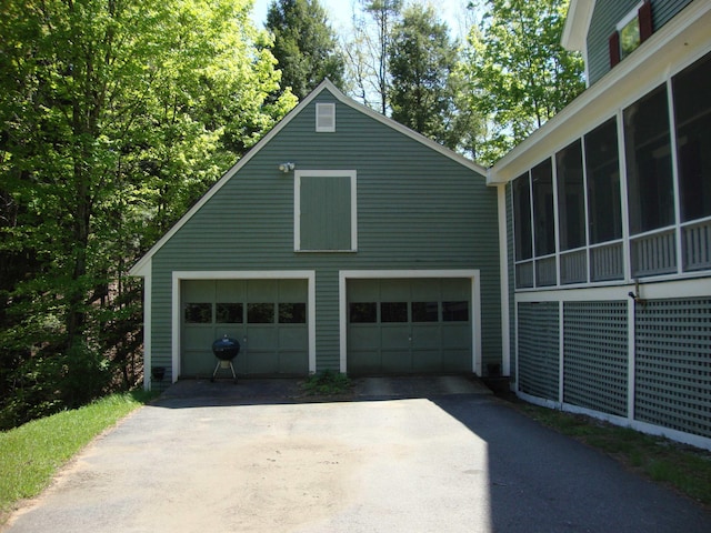 garage with driveway