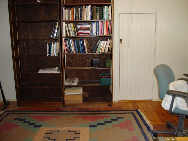 home office featuring wood finished floors