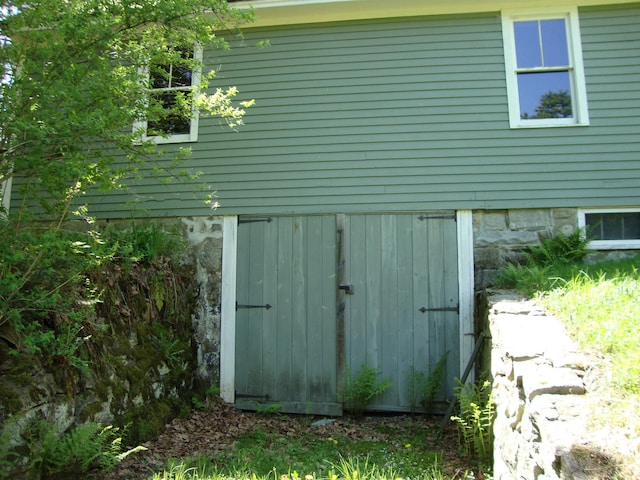 view of shed