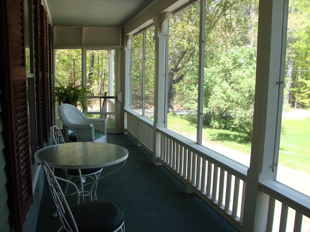 view of sunroom