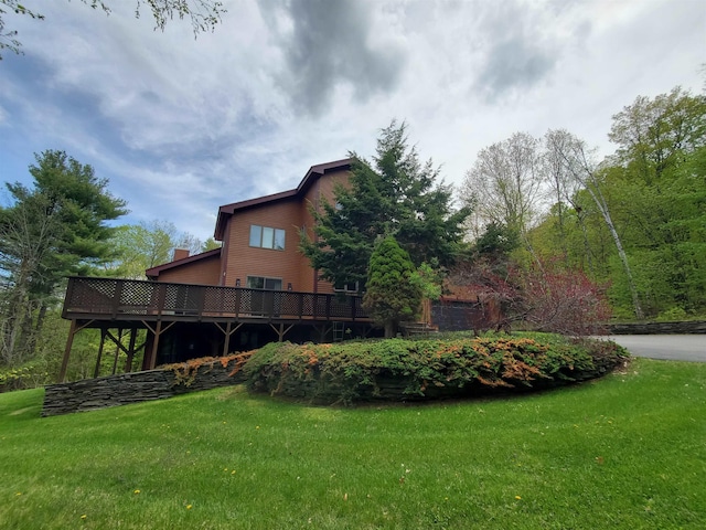 644 Methodist Hill Rd, Enfield, NH 03748 - view of green lawn with a wooden deck