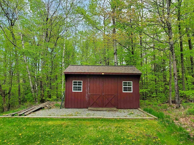 644 Methodist Hill Rd, Enfield, NH 03748 - view of shed with a forest view