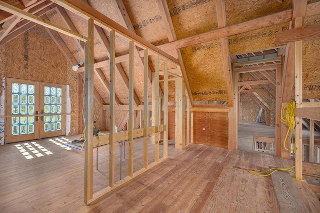 view of unfinished attic