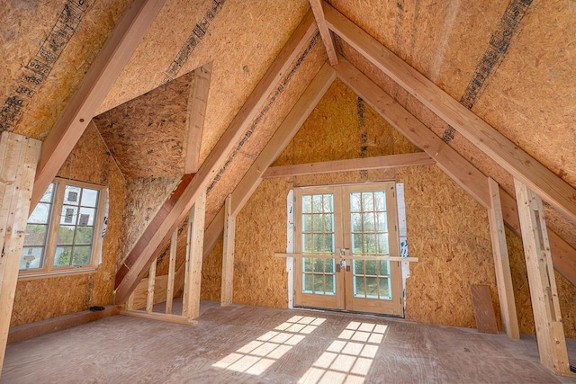 view of unfinished attic