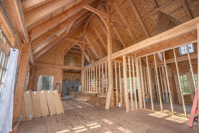 miscellaneous room with vaulted ceiling