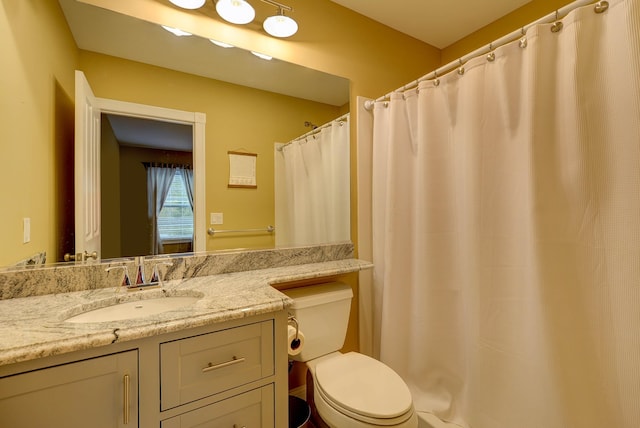 bathroom with toilet and vanity