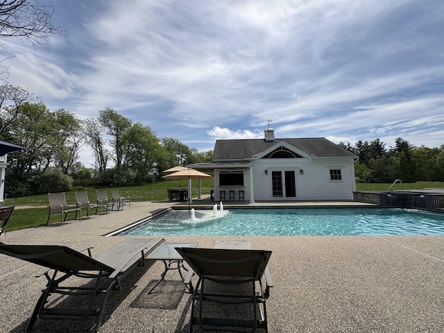 28-28A Ridge Rd, Hollis, NH 03049 - outdoor pool featuring a storage structure, an outbuilding, and a patio area