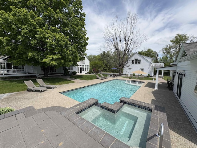 28-28A Ridge Rd, Hollis, NH 03049 - view of pool with a patio area and a pool with connected hot tub