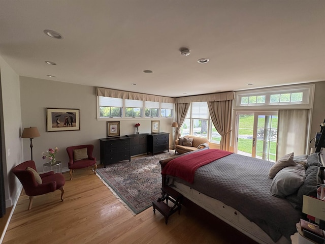 28-28A Ridge Rd, Hollis, NH 03049 - bedroom featuring light wood-style floors, recessed lighting, access to outside, and baseboards
