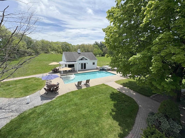 28-28A Ridge Rd, Hollis, NH 03049 - outdoor pool featuring a storage structure, an outdoor structure, a yard, and a patio