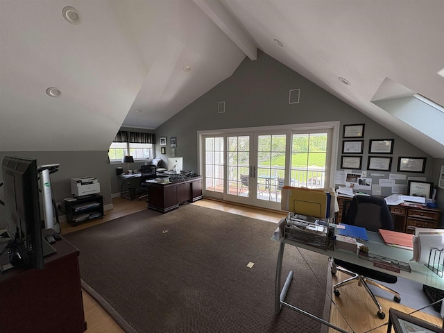 28-28A Ridge Rd, Hollis, NH 03049 - office area with wood finished floors, recessed lighting, and french doors