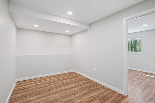 41 Elk Dr, Bedford, NH 03110 - basement with wood finished floors, baseboards, and recessed lighting