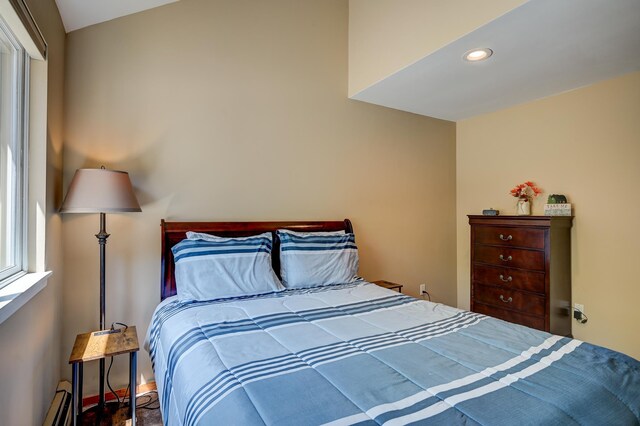 bedroom with recessed lighting