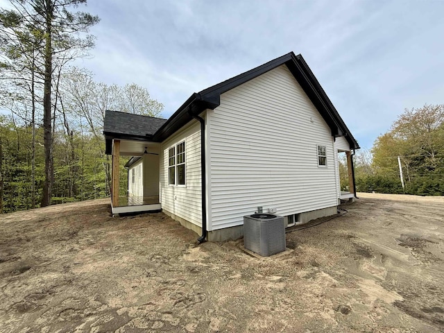 view of property exterior featuring central AC unit