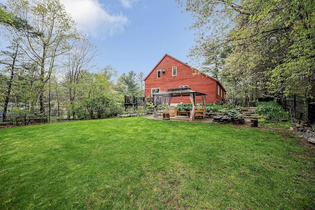 view of yard featuring a gazebo