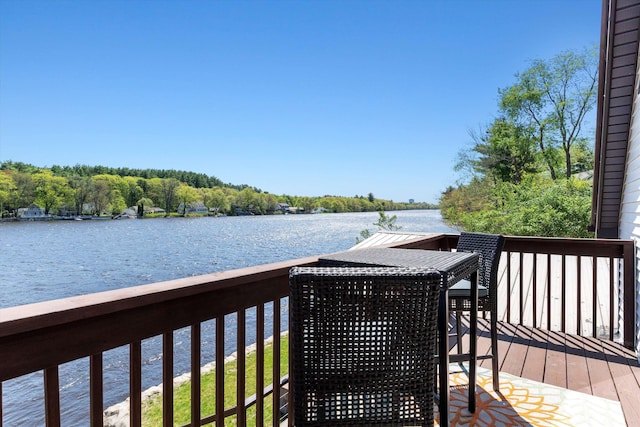 1385 Front St, Manchester, NH 03102 - wooden terrace featuring a water view