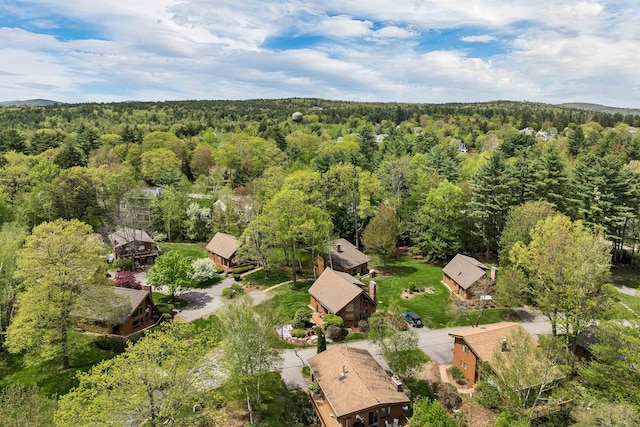 aerial view of a heavily wooded area