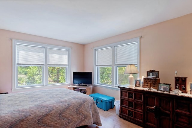 bedroom featuring light wood-type flooring