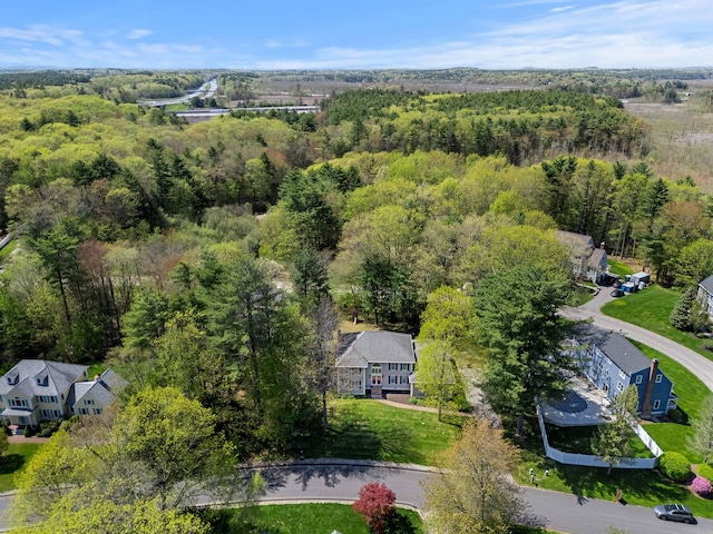 bird's eye view of a heavily wooded area