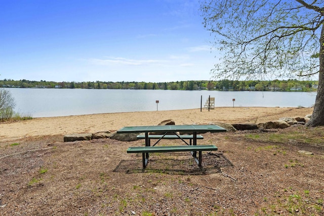 view of community featuring a water view