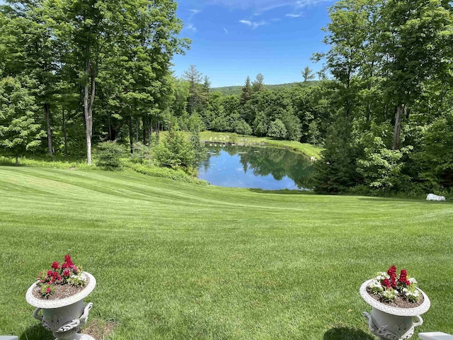 5893 Stage Rd, Barnard, VT 05031 - view of grassy yard featuring a water view