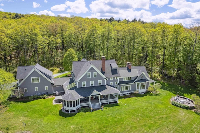 5893 Stage Rd, Barnard, VT 05031 - aerial view of property and surrounding area featuring a forest