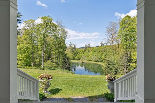 5893 Stage Rd, Barnard, VT 05031 - view of green lawn featuring a water view