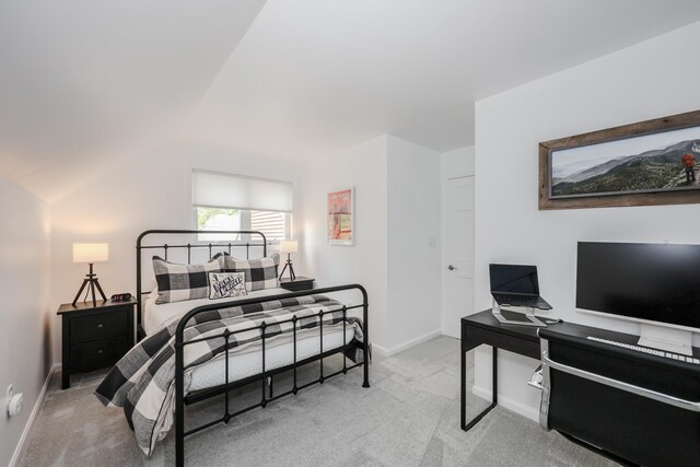 203 Straw Hill Rd, Manchester, NH 03104 - bedroom with carpet floors, an office area, baseboards, and lofted ceiling