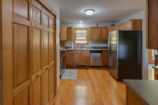 273 Berkshire Rd, Lisbon, NH 03585 - kitchen featuring appliances with stainless steel finishes, a sink, and light wood-style floors