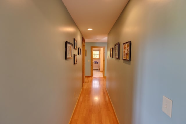 273 Berkshire Rd, Lisbon, NH 03585 - hallway featuring light wood finished floors, recessed lighting, and baseboards