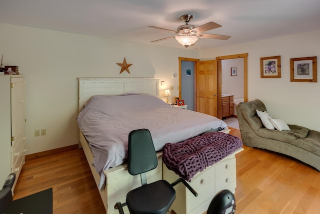 273 Berkshire Rd, Lisbon, NH 03585 - bedroom featuring light wood finished floors, a ceiling fan, and baseboards