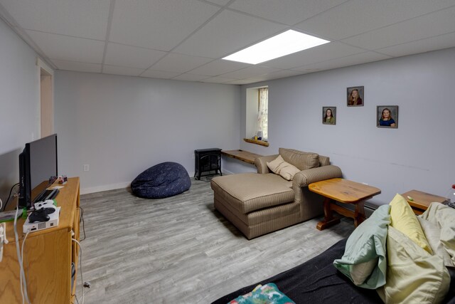 273 Berkshire Rd, Lisbon, NH 03585 - living area featuring a paneled ceiling and wood finished floors