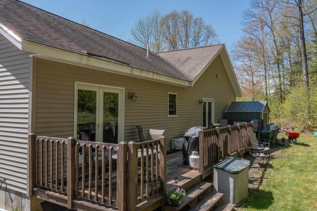273 Berkshire Rd, Lisbon, NH 03585 - deck featuring french doors and grilling area