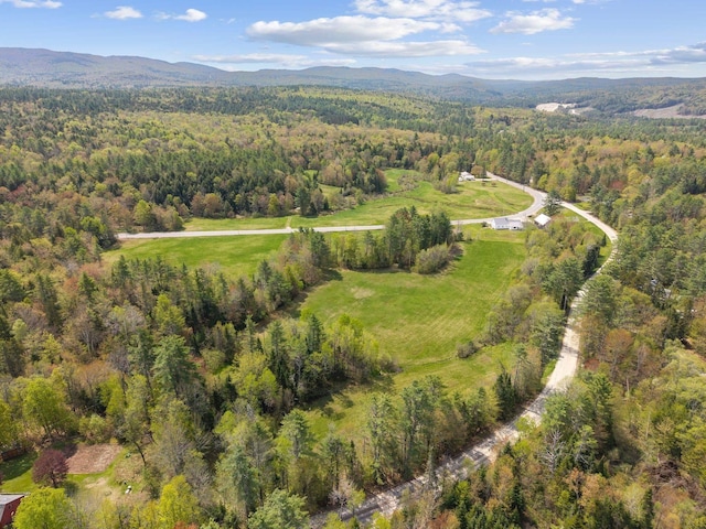 491 Brook Rd, Goshen, NH 03752 - aerial view of property and surrounding area featuring a forest and mountains