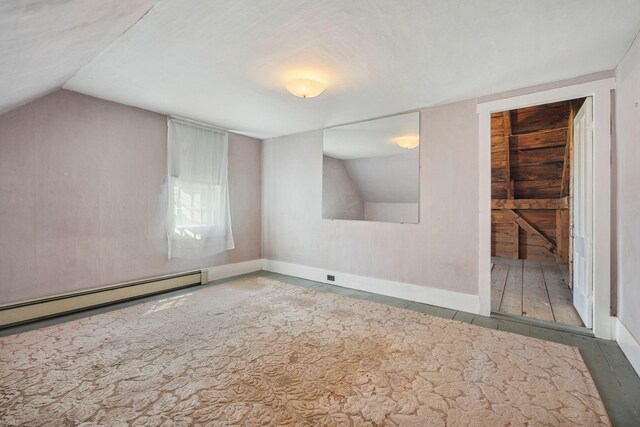 491 Brook Rd, Goshen, NH 03752 - bonus room featuring vaulted ceiling, baseboard heating, and baseboards