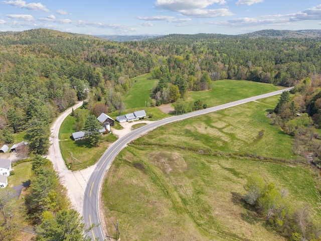 491 Brook Rd, Goshen, NH 03752 - aerial view of property's location with a forest and a mountain backdrop
