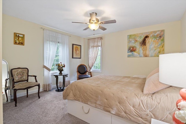 34 Coles Pond Rd, Somersworth, NH 03878 - bedroom with light carpet, a ceiling fan, and baseboards