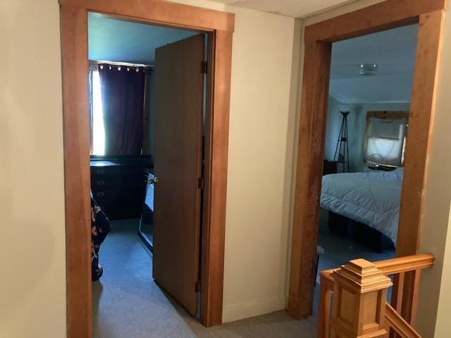 1413 Main St, Pittsburg, NH 03592 - hallway featuring carpet and baseboards