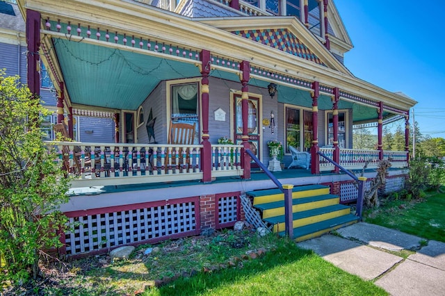 victorian-style house with covered porch