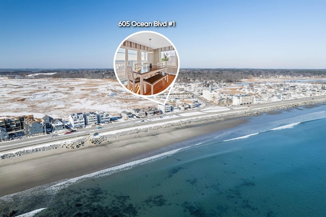 605 Ocean Blvd Unit 1, Hampton, NH 03842 - aerial view of waterfront with a beach