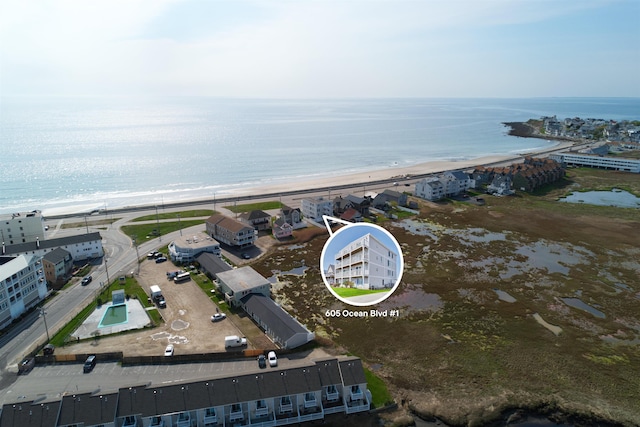 605 Ocean Blvd Unit 1, Hampton, NH 03842 - bird's eye view of waterfront with a beach
