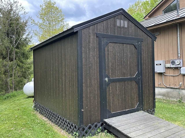 view of shed