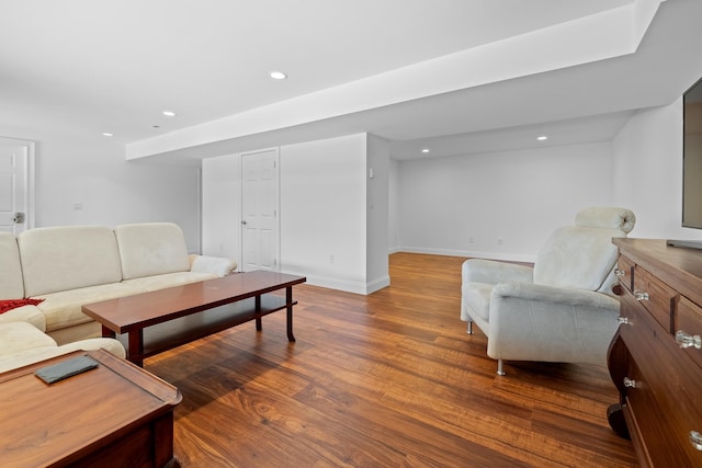7 Timberbrook N, Dorset, VT 05251 - living room featuring wood finished floors, recessed lighting, and baseboards