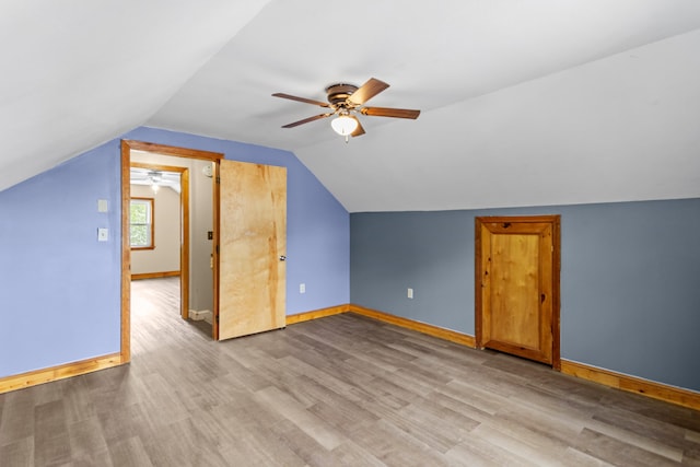 552 Dix St, Manchester, NH 03103 - bonus room featuring a ceiling fan, wood finished floors, baseboards, and lofted ceiling