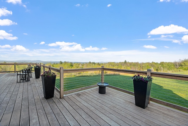 deck with a lawn